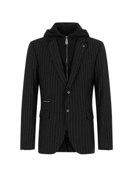 Sacou Philipp Plein cu glugă negru