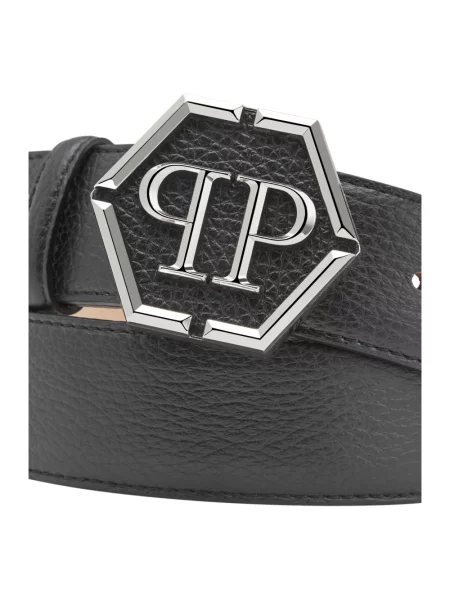 Pasek Philipp Plein skórzany czarny