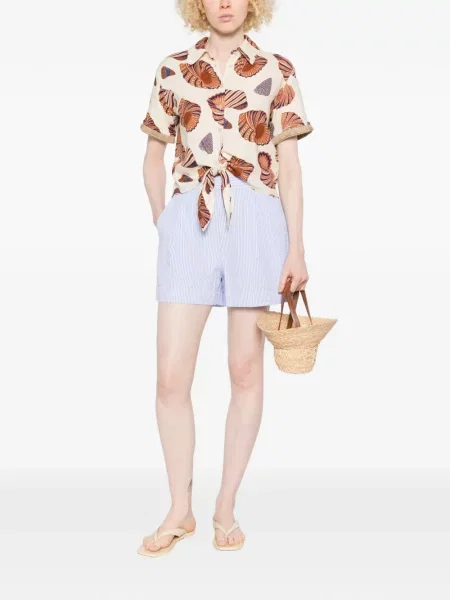 Pantaloni scurți Mc2 Saint Barth cu dungi albastru