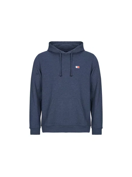 Tommy Jeans pulover s kapuco z bombažem modra