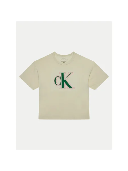 Calvin Klein Jeans Póló Ekru Boxy Fit