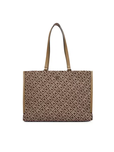 Tommy Hilfiger Torebka Th Jacquard Tote brązowy