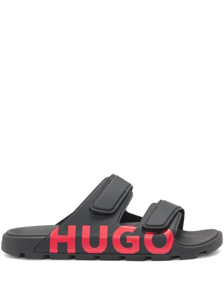 Papuci Hugo cu imagine negru