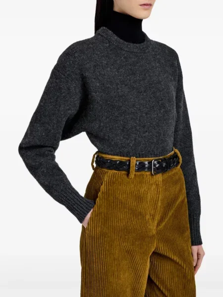 Pulover Proenza Schouler cu decolteu rotund gri