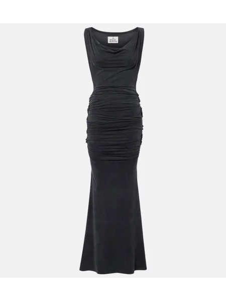 Rochie maxi Vivienne Westwood din jerseu drapată de costum negru