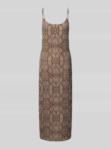 Sukienka midi na cienkich ramiączkach z okrągłym dekoltem Gina Tricot