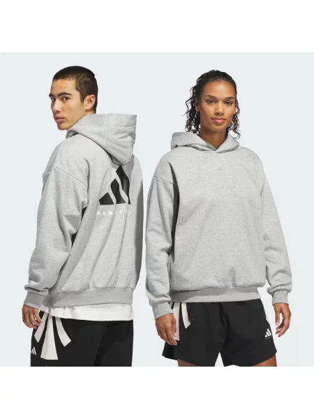 Fleecová basketball sportovní mikina Adidas Originals šedá