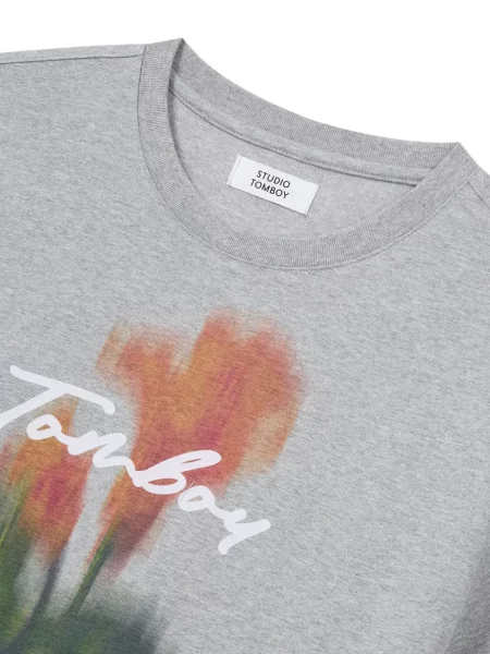 Tricou Tomboy cu imagine gri