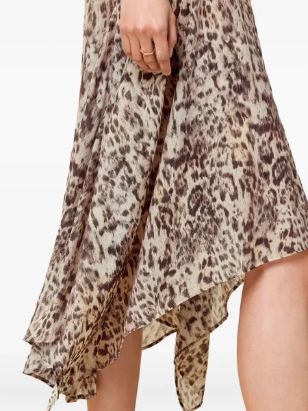 Rochie Allsaints cu imagine cu model leopard de costum maro