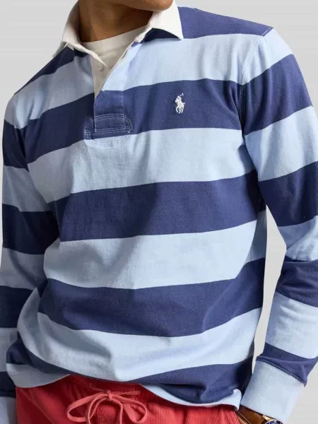Koszulka rugby o kroju regular fit z czystej bawełny Polo Ralph Lauren niebieska