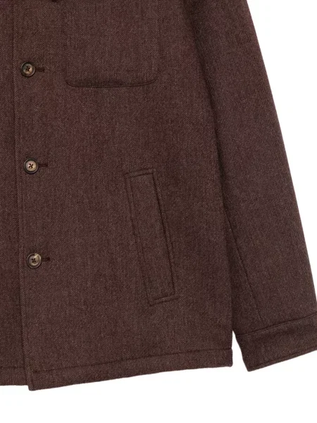 Geacă Eleventy cu glugă cu model herringbone maro