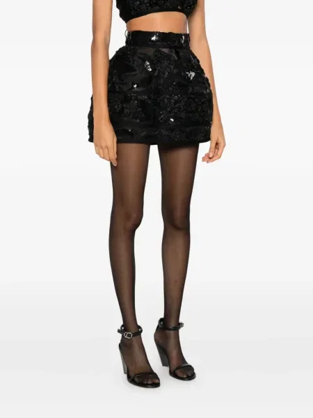 Fustă Mitiliane Couture cu broderie negru