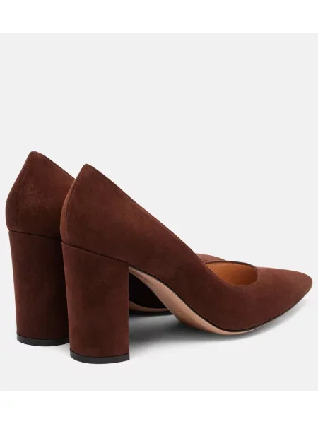 Pantofi cu toc Gianvito Rossi din piele de căprioară maro