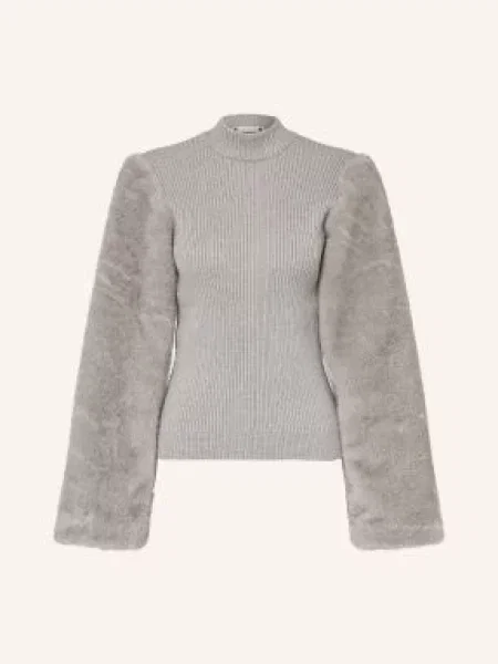 Co'couture Sweter Elisabethcc Z Mieszanki Materiałów grau szary