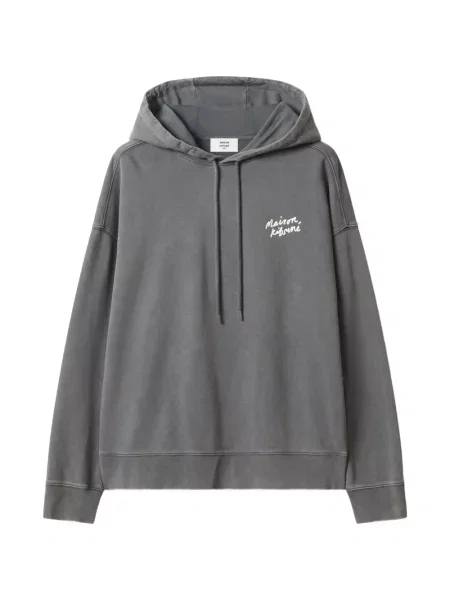 Hanorac cu glugă Maison Kitsune cu imagine cu cordon gri