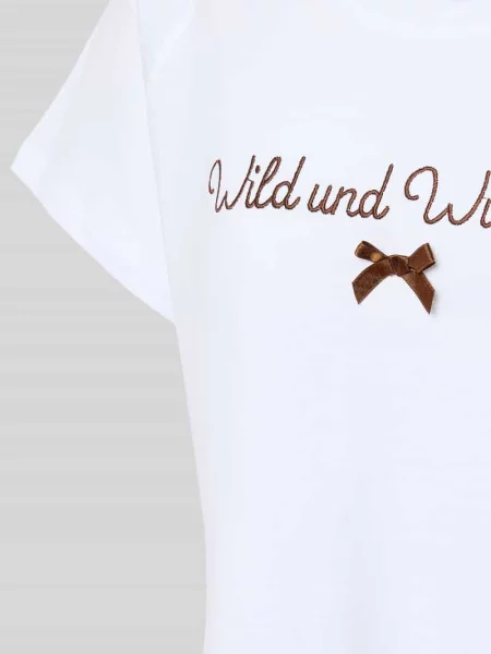 Piżama z haftem model „Wild und Wunderbar” Louis & Louisa biała