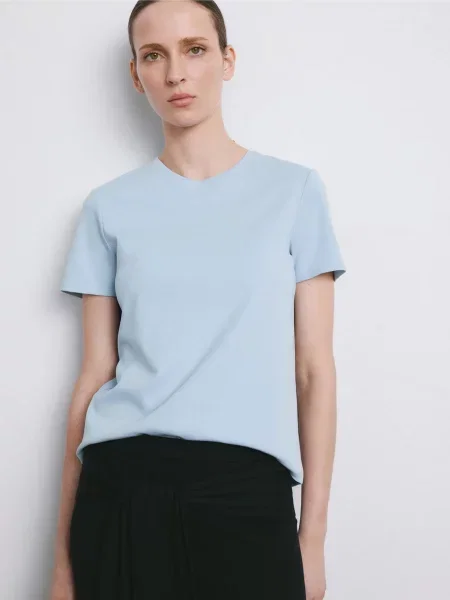 Футболка MANGO світло-синій синя