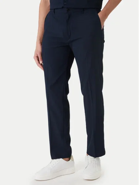 Calvin Klein Szövet nadrág Sötétkék Straight Fit kék