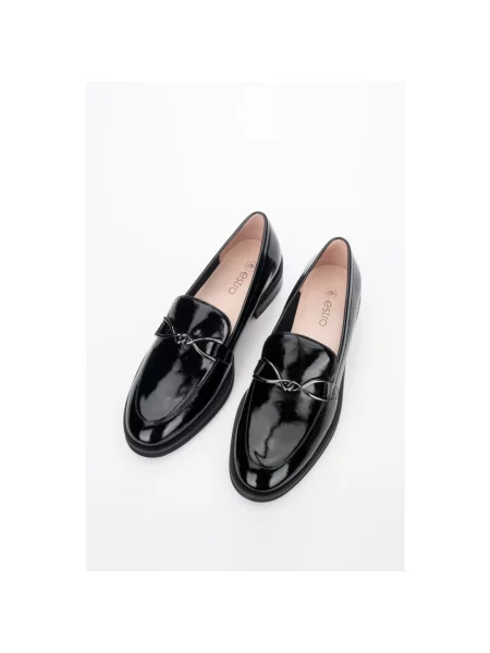 Лофери лакові Estro чорні