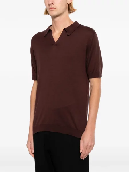 Gulerat cămașă John Smedley maro