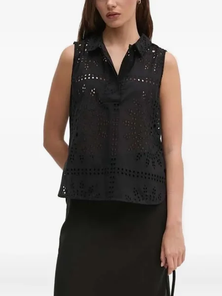 Bluză Sandro Ferrone fără mâneci negru