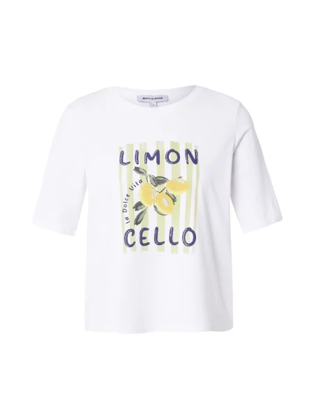 MORE & MORE Tricou Limoncello galben / oliv / verde pastel alb