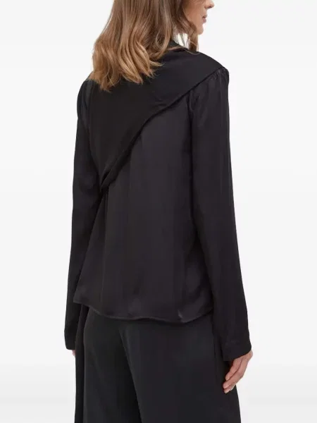 Bluză Bardot drapată negru