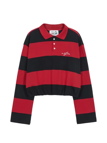 Tricou polo Marge Sherwood cu dungi roșu