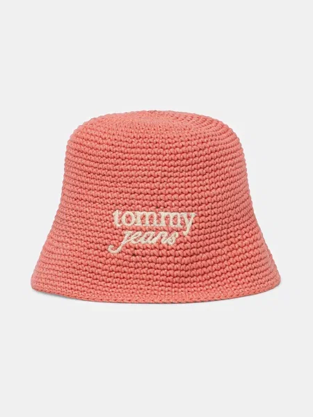 Tommy Jeans bucket klobuk pleten roza
