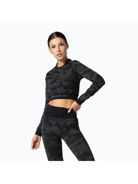 Дамски тренировъчен топ Carpatree Camo Seamless green зелено
