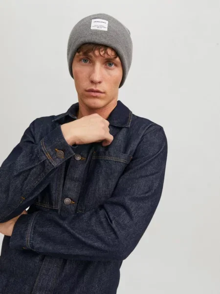 JACK & JONES Čiapky / biela sivá