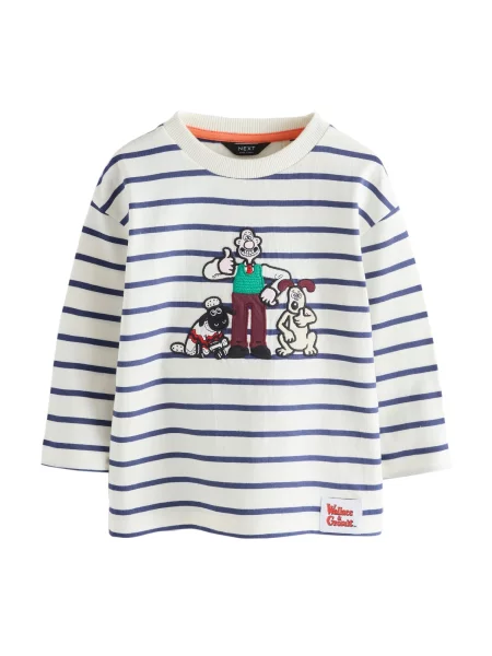 Next Tricou Wallace & Gromit ecru / albastru închis / verde alb