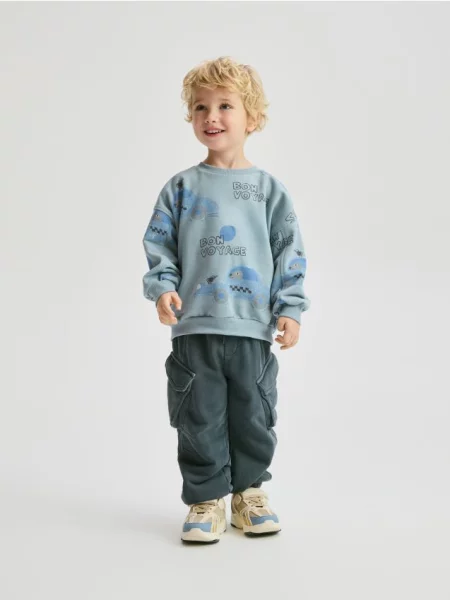 Reserved Pantaloni cargo din bleumarin