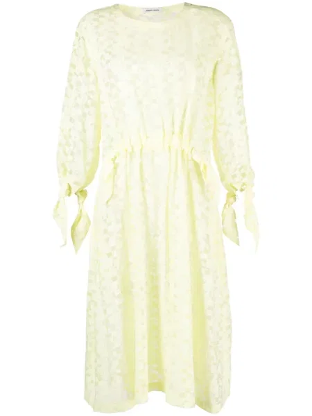 Rochie midi Henrik Vibskov din jacard până la genunchi de costum galben