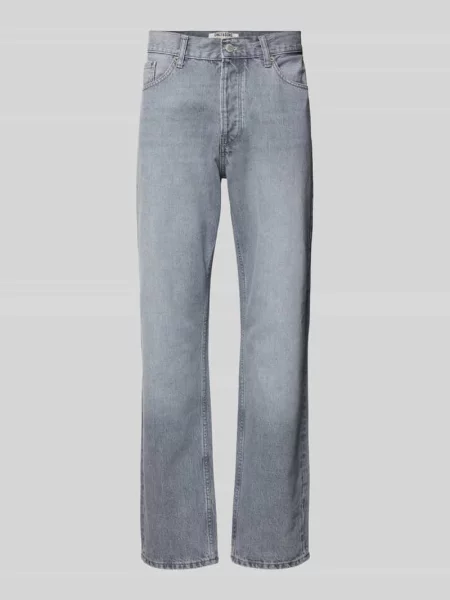 Jeansy o kroju straight fit z dodatkiem wełny model ‘EDGE’ Only & Sons szare