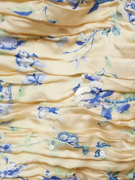 MANGO Top modra / azur / puder bela