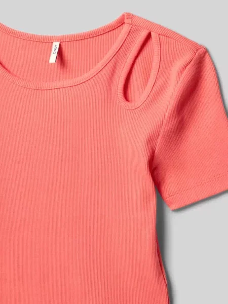 T-shirt o kroju slim fit z mieszanki bawełny model ‘NESSA LIFE’ Only