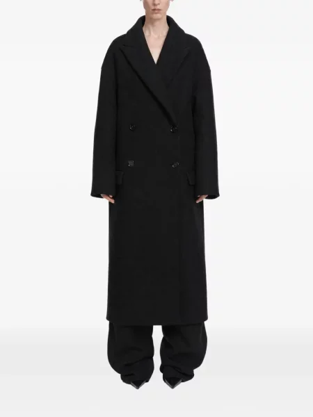 Palton Balenciaga cu două rânduri de nasturi negru