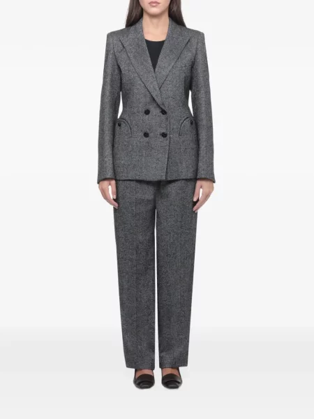 Pantaloni Blazé Milano cu model herringbone gri