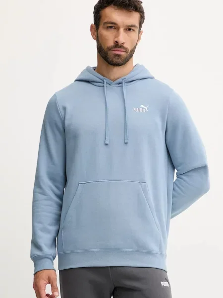 Суичър с качулка Puma с качулка с апликация синьо