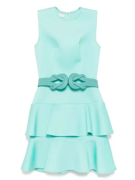 Rochie mini Saiid Kobeisy cu volane de costum verde