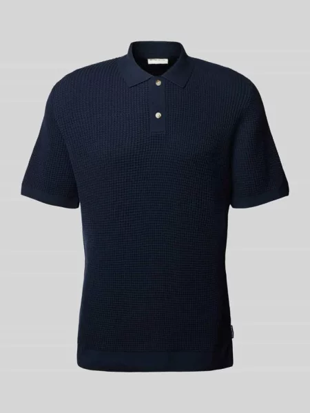 Koszulka polo o kroju relaxed fit z mieszanki bawełny Tom Tailor granatowe