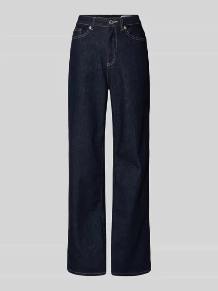 Jeansy z szeroką nogawką z mieszanki bawełny model ‘TESSA’ Vero Moda granatowe