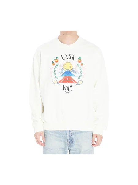 Bluza nierozpinana Casablanca z nadrukiem biała