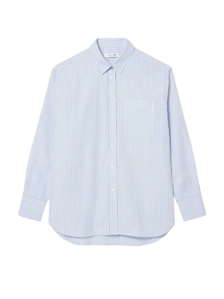 LACOSTE Bluză albastru deschis alb