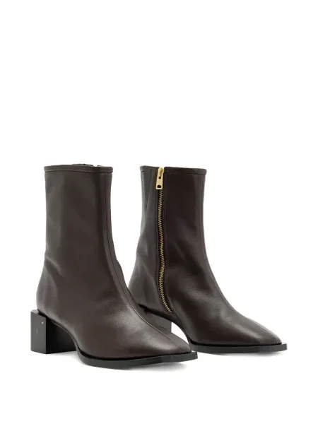 Cizme scurte Allsaints din piele maro