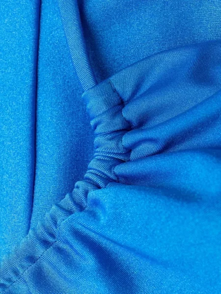 Plavky Noire Swimwear s výstřihem halter na ramínka modré
