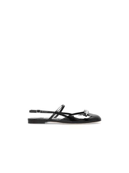 Balerinki Jimmy Choo skórzane bez obcasa czarne