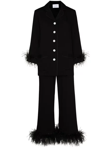 Piżama Sleeper w piórka czarna