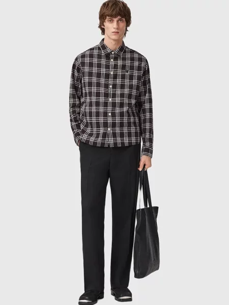 Сорочка AllSaints regular класичний комір коричневий